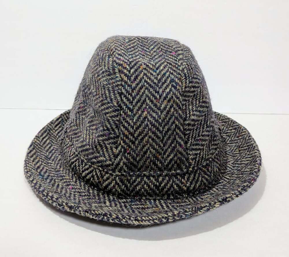 Vintage Shandon Donegal Tweed Irish Walking Hat Gray Men's L 23" Wool Incredible